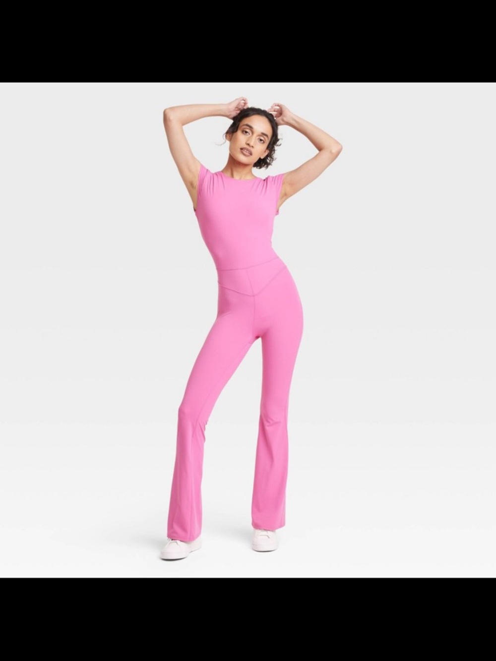 JoyLab Pink Sleeveless Fitted Jumpsuit with Flared‎ Legs